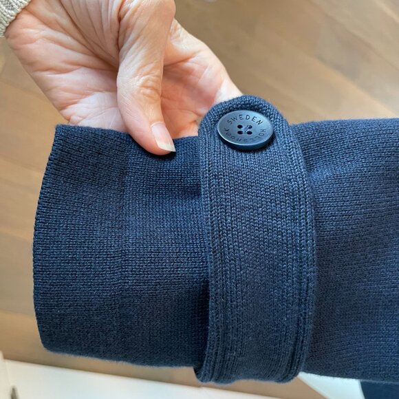 Holebrook Sweden Josefina Original Windproof Double Breasted Knit Jacket Navy S - Picture 8 of 16